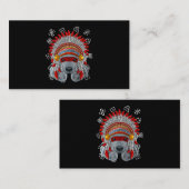 先住民プードル先住民アメリカインディアン犬の群れ 名刺 (正面/裏面)