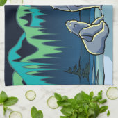 先住民ベアアートタオル極熊ティータオル キッチンタオル (折り畳み)