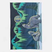 先住民ベアアートタオル極熊ティータオル キッチンタオル (縦)