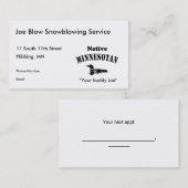 先住民ミネソタンビジネスカード 予約カード (正面/裏面)