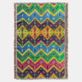 先住民メキシカラフル抽象デザイン スローブランケット (正面縦)