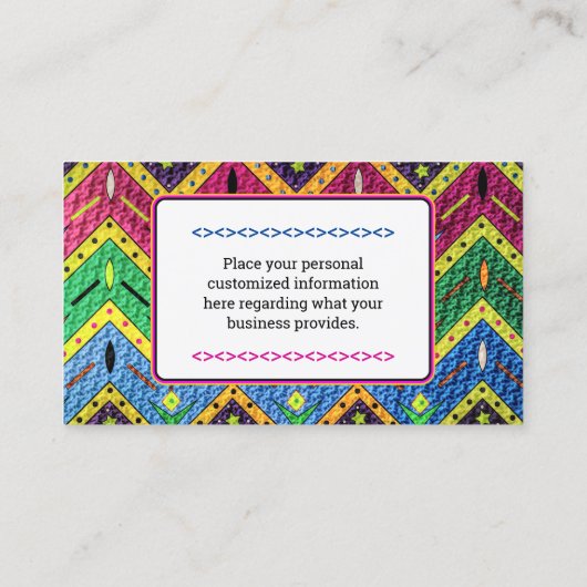 先住民メキシカラフル抽象デザイン 名刺 (裏面)