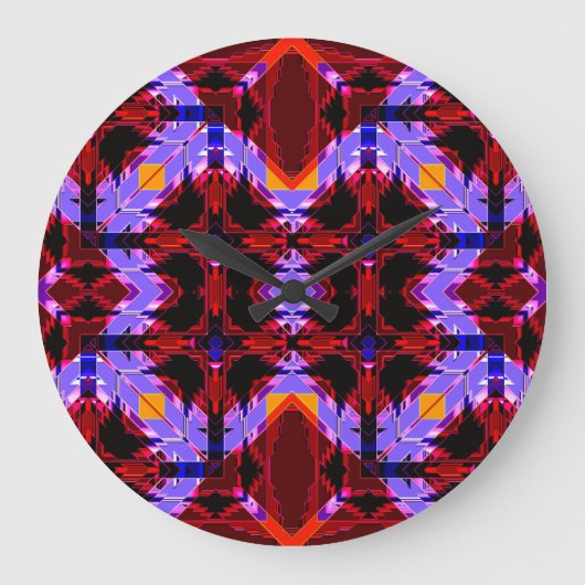 先住民モダンアメリカ1クロック ラージ壁時計 (正面)