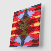 先住民モダンアメリカ5時 スクエア壁時計 (傾斜)