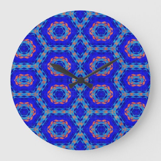 先住民モダンアメリカ9時 ラージ壁時計 (正面)