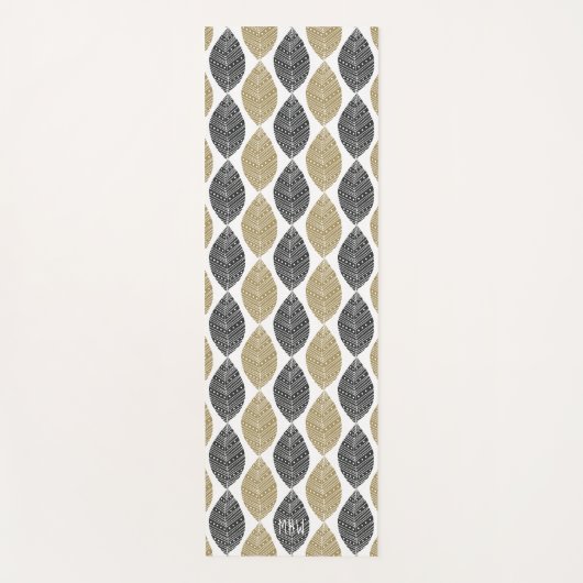 先住民リーフパターンカスタムモノグラムヨガマット ヨガマット (正面)