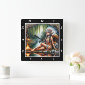 先住民レスト:イーグルのパーチウィローのシェード スクエア壁時計 (ホーム)