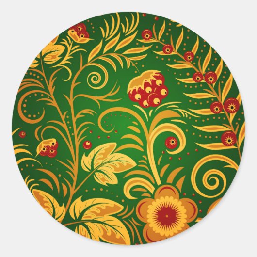 先住民ロシアのオーナメント ラウンドシール (正面)