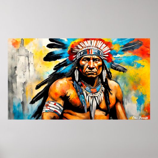 先住民伝統月 – 戦士19C ポスター (正面)