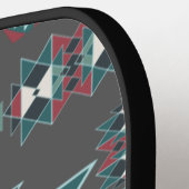 先住民南西部インディアンアートブランケットデザイン ピックルボールラケット (左詳細)