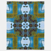 先住民地球、風&水エネルギーバランス曼荼羅 フリースブランケット (正面)