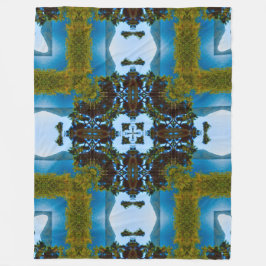 先住民地球、風&水エネルギーバランス曼荼羅 フリースブランケット