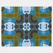 先住民地球、風&水エネルギーバランス曼荼羅 フリースブランケット (正面(横))