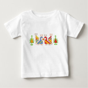 先住民幾何学模様トドラーTシャツ ベビーTシャツ