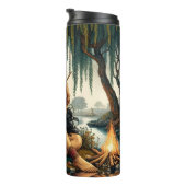 先住民思慮深い乙女、イーグル、リバーサイドCalm タンブラー (回転右)