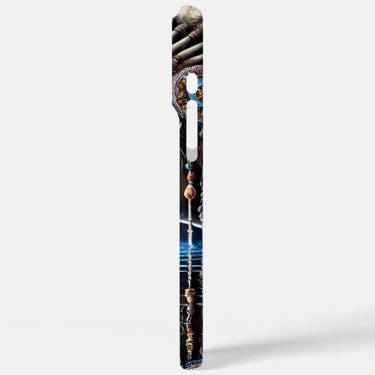 先住民戦士とライオンの月光の反射 Case-Mate iPhoneケース (裏面 / 左)