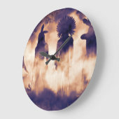 先住民戦士：霧の先祖の出現 ラージ壁時計 (傾斜)