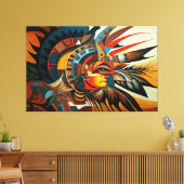 先住民抽象芸術アート、先住民アメリカン・アート キャンバスプリント (インサイチュ (リビング))