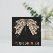 先住民招待状パーソナライズされた先住民アートカード 招待状 (スタンド正面)