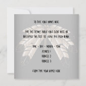 先住民招待状パーソナライズされた先住民アートカード 招待状 (裏面)