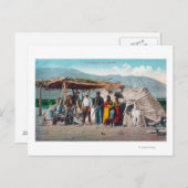 先住民族のインディアンキャンプ ポストカード (正面/裏面)