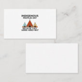 先住民族の日ここで最初の先住民 名刺 (正面/裏面)