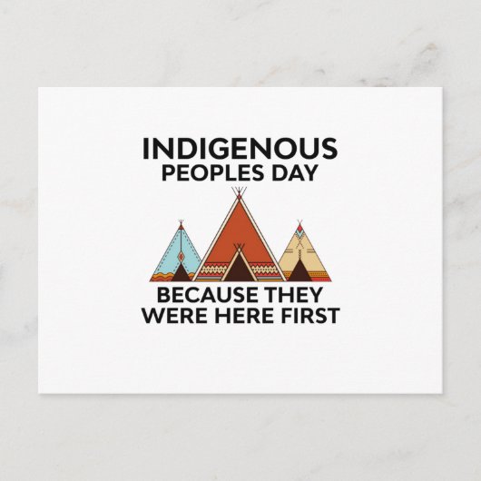 先住民族の日ここで最初の先住民 案内ポストカード (正面)