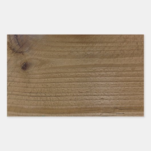先住民材の木の質感 長方形シール (正面)