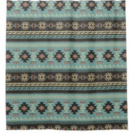 先住民毛布パターン シャワーカーテン