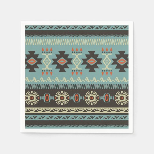 先住民毛布パターン スタンダードカクテルナプキン (正面)