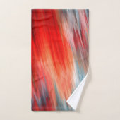 先住民火災ターコイズと赤 バスタオルセット (ハンドタオル)