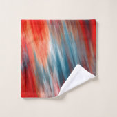 先住民火災ターコイズと赤 バスタオルセット (ウォッシュタオル)