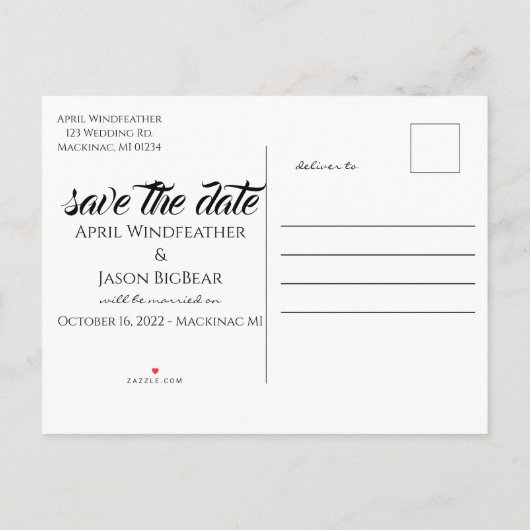 先住民矢印 |セーブ・ザ・デート案内 案内ポストカード (裏面)