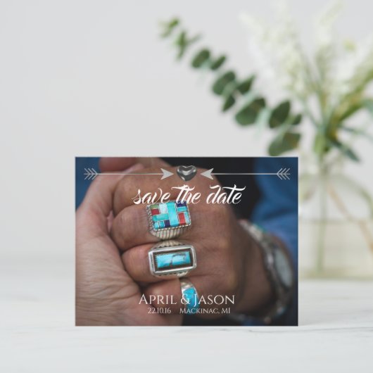 先住民矢印 |セーブ・ザ・デート案内 案内ポストカード (スタンド正面)