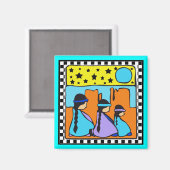 先住民系アメリカデザイン磁石 マグネット (正面/裏面)