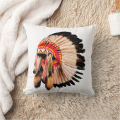 先住民系アメリカ人インド人の首長頭(インディアンチ クッション (ブランケット)