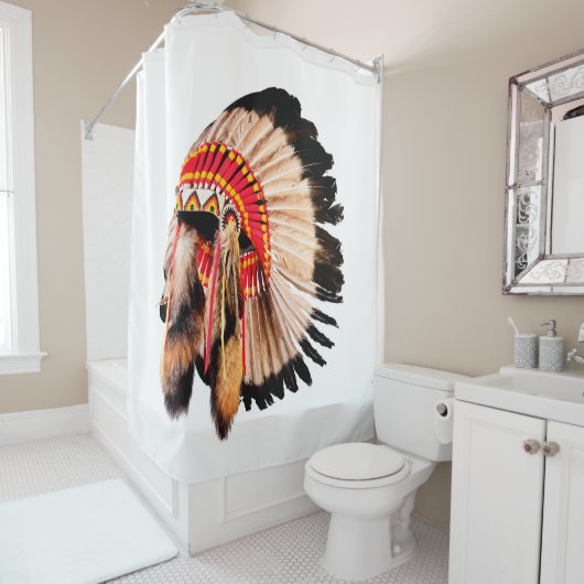 先住民系アメリカ人インド人の首長頭(インディアンチ シャワーカーテン (インサイチュ)