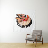 先住民系アメリカ人インド人の首長頭(インディアンチ タペストリー (インサイチュ(横))