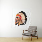 先住民系アメリカ人インド人の首長頭(インディアンチ タペストリー (インサイチュ)