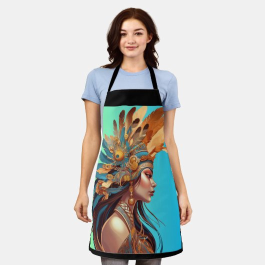 先住民美しい#1 エプロン (着用した状態)