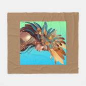 先住民美しい#1 フリースブランケット (正面(横))