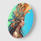 先住民美しい#1 ラージ壁時計 (傾斜)