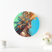 先住民美しい#1 ラージ壁時計 (ホーム)