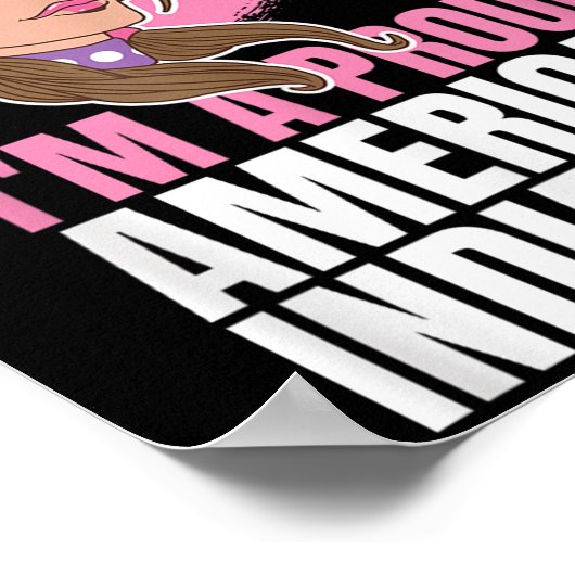 先住民誇りを持ったアメリカン・インドの少女のチーフギフト ポスター (角)