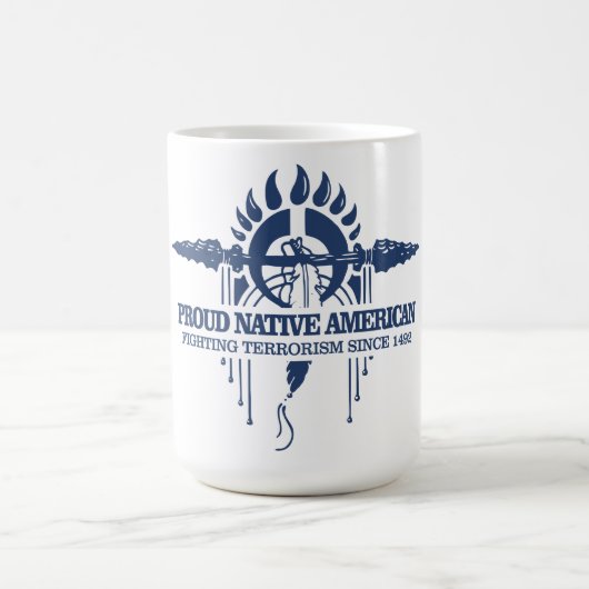 先住民誇りを持ったアメリカン(テロとの戦い) コーヒーマグカップ (中央)