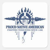 先住民誇りを持ったアメリカン（テロとの戦い） スクエアシール (正面)