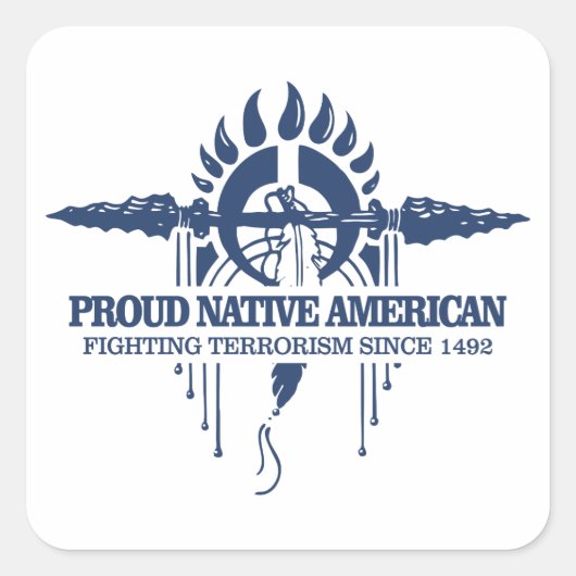 先住民誇りを持ったアメリカン（テロとの戦い） スクエアシール (正面)