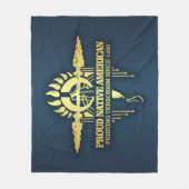 先住民誇りを持ったアメリカン(テロとの戦い) フリースブランケット (正面)