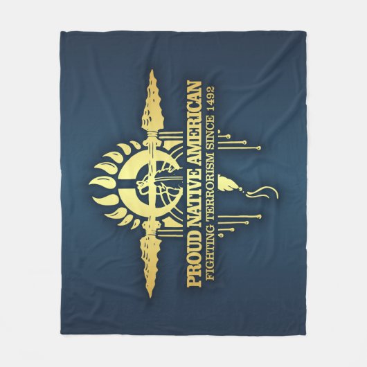 先住民誇りを持ったアメリカン（テロとの戦い） フリースブランケット (正面)