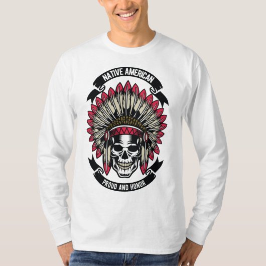 先住民誇りを持ったアメリカン Tシャツ (正面)